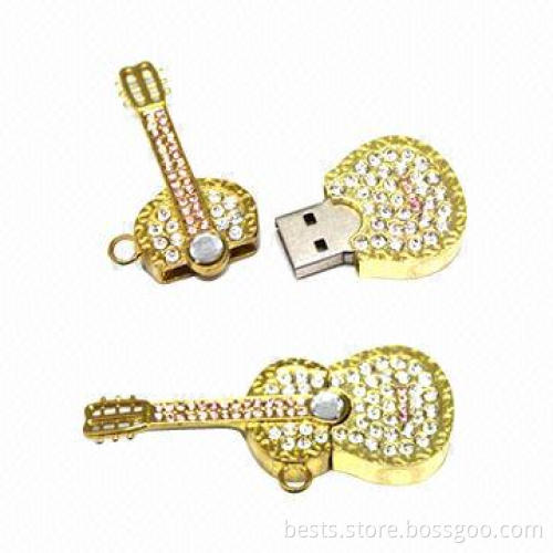 Jewelry Promotional USB Flash Drive in Guitar Design/Good Gift/Elegant/Comes in Various Capacities